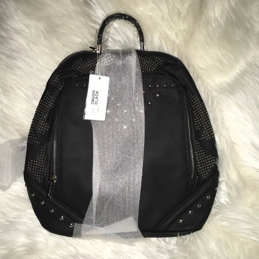David Jones Studded Black Backpack